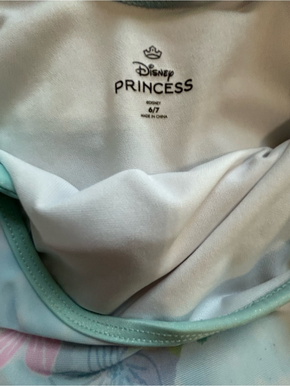 Disney Princess Ariel Swim Set & Hooded Cover-Up 3-Piece Beach Outfit Blue 6/7 - Picture 3 of 3